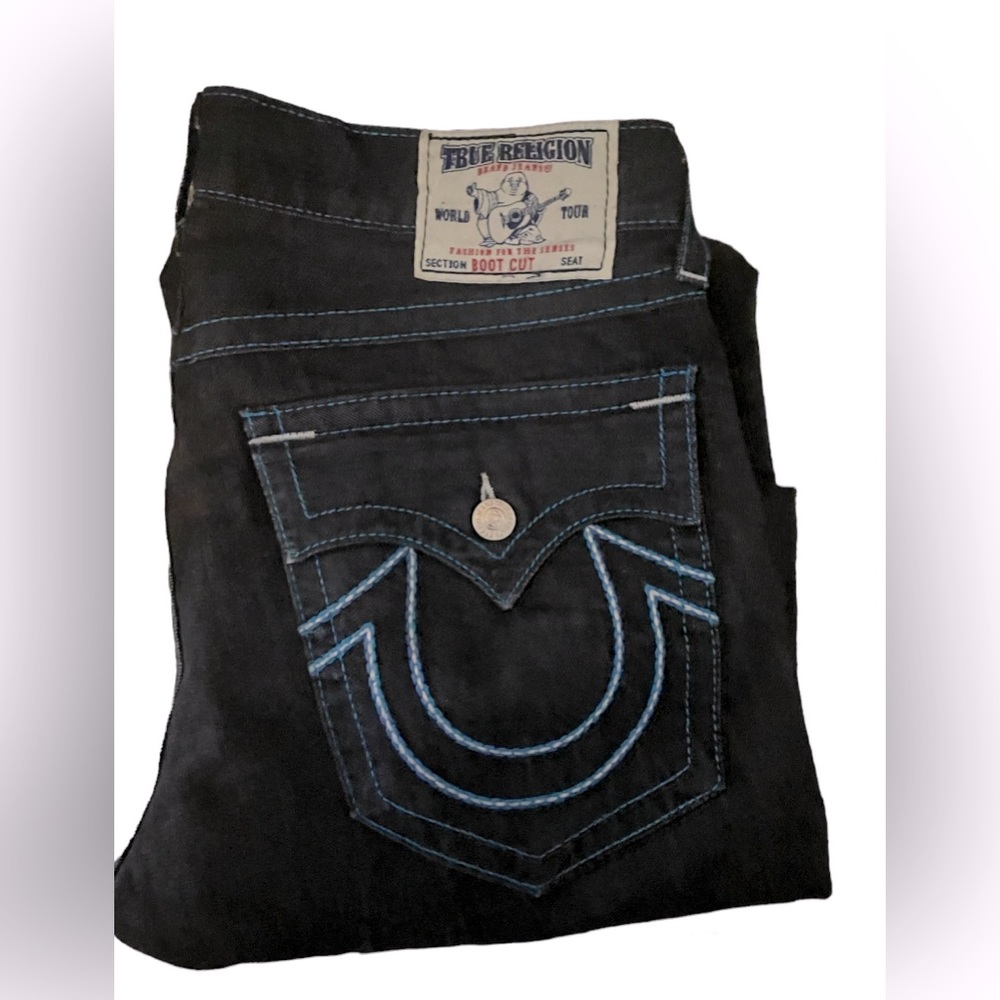 Men's True Religion Blue Stich Bootcut Flaps